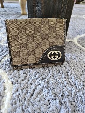 Gucci Brown GG Canvas Compact Wallet